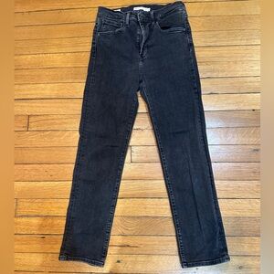 Levi's Black High Rise Straight Crop Jeans